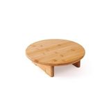 Yüksek Kalite Bambu Ayaklı Yuvarlak Kesme Sunum Tahtası 30×30cm