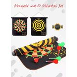 Yüksek Kalite En Büyük Boy Mıknatıslı Manyetik Dart Seti Çift Yönlü Rulo Hedef Tahtası 6'Lı Dartboard 40 X 48 Cm