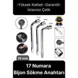 Yüksek Kalite Garantili İstavroz Çelik Nikelajlı 19mm Numara Tek Kol Pipo L Bijon Sökme Anahtarı