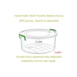 Yüksek Kalite Plastik Yuvarlak Saklama Kutusu 4 Litre Salata Kuru Gıda Hazır Yemek Sıvı Geçirmez