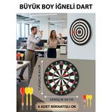Yüksek Kalite Profesyonel Dev Boy Dart Seti Mega Dart Tahtası 6 Adet İğneli Ok (( 45 Cm)) 17İnç