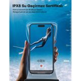 Yüksek Kalite Tüm Telefonlara Uyumlu Yağmur Su Geçirmez Waterproof Deniz Havuz Altı Geçirmez Kılıf Beyaz