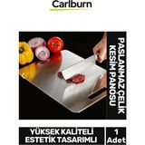 Yüksek Kaliteli Estetik Tasarımlı Dayanıklı Kaymaz Yüzey Paslanmaz Çelik Sebze Meyve Et Kesim Panosu