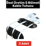 Yüksek Kaliteli Kompakt Yapıştırılabilir 5 Kanallı Kablo Düzenleyici Tutucu Kablo Organizeri 3 Adet