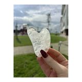 Yüksek Kaliteli Kristal Kuvars Doğal Taş Gua Sha Kalp Kesim Yüz Masaj Taşı Tky0350