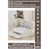 Yüksek Kaliteli Makyaj Yüzük Kolye Küpe Düzenleyici Çok Şık Bölmeli Çekmeceli Aynalı Takı Organizeri