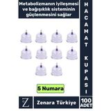 Yüksek Kaliteli Metabolizma Etkili Vakumlu Hacamat Kupası 5 Numara 100 Adet