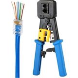 Yüksek Kaliteli RJ45 Pense ve Network Ağ Sıkma Makası Seti - Seçenek 1 - Mercan