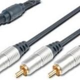 Yüksek Kaliteli Scart Kablosu, Scart erkek <-> 3 x RCA erkek cinch konnektör, 5 metre, metal f