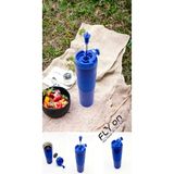 Yüksek Kaliteli Sıcak ve Soğuk French Press Çelik Termos Kupa Bardak Mug 500 ML Kahve ve Bitki Çayı - Lacivert - 0,05 lt