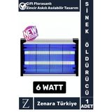 Yüksek Kaliteli Uv Çift Florasanlı Zincir Askılı 6 Watt Ev Ofis Sinek Sivrisinek Kara Sinek Öldürücü