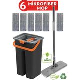 Yüksek Kapasiteli Mikrofiber Temizlik Seti 12L, Sihirli Tablet Mop ve Paspaslar - Bej - Seçenek 1