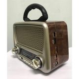 Yüksek Performanslı Güneş Paneli ile Bluetooth Fm ve USB Müzik Çalar - Ahşap - Ceviz