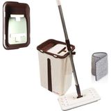 Yüksek Performanslı Mikro Fiber Tablet Mop Temizlik Seti, 2 Hazneli ve Çok Amaçlı - Altın - Seçenek 1