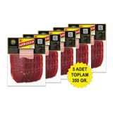 Yüksek Proteinli Kurutulmuş Dana Füme Et 70 Gr. Beşli Paket (Toplam 350 Gr.)