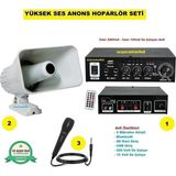 Yüksek Ses Anons Hoparlör Seti (Büyük Boy Hoparlör - Mikrofon - USB - Sd Kart Girişli Mobil Amfi)