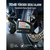 Yüksek Sesli 110Db Çelik Disk Kilidi Su Geçirmez Yeni Nesil
