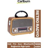 Yüksek Sesli Fiş Priz Retro Şarjlı & Pilli Fm Bluetooth Usb Mp3 Aux TF Sd Dekoratif Nostaljik Radyo