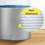 Yüksek Sıcaklık Dayanan Su Geçirmez Çatı Boru Duvar Çatlak Onarıcı Yapışkan Bant Folyo 5 cm (2) - Alüminyum Gri - 5 mt x 5 cm