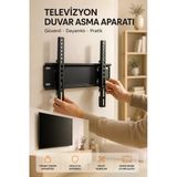 Yüksek Taşıma Kapasiteliniversal Tv Duvar Askı Aparatı 32-42 İnç Güvenli Sabitleme Sistemi - Lisinya