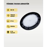 Yüksek Tavan Armatür 100W - 6500K Beyaz Işık - 5 Yıl Garanti