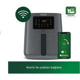 Yüksek Teknolojili Beyaz Airfryer, Sağlıklı ve Pratik Pişirme Deneyimi - Ahşap - Beyaz