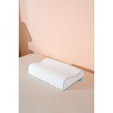 Yüksek Visco Yastık Çift Boyun Destekli Ortopedik Visko Yastık - 60X40X14/12CM - 60 x 40 cm - Beyaz