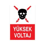 Yüksek Voltaj Uyarı Tabelası - 20x30 Foreks - E28