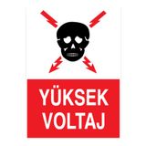 Yüksek Voltaj Uyarı Tabelası - 35x50 Alüminyum Kompozit Panel - E28
