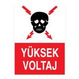 Yüksek Voltaj Uyarı Tabelası - 50x70 Foreks - E28