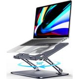 Yüksekliği Ayarlanabilir 360° Dönebilir Alüminyum Laptop ve Tablet Standı Metal Paslanmaz Stand - Antrasit