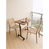 Yükseklik Ayarlı - Atlantik Çam Tekerli 60x40 Oval Kenar Scbalkon1 Dar Balkonlar İçin Kahvaltı Yemek Masası Atlantik - Çam