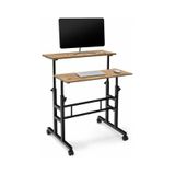 Yükseklik Ayarlı Bilgisayar/Laptop ve Çalışma Masası Tekerli Çam 80X60 Çam
