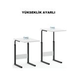 Yükseklik Ayarlı Hasta Yemek Masası Laptop Yatak Sehpası Koltuk Masası Siyah