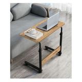 Yükseklik Ayarlı Laptop Sehpası ve Çalışma Masası - Atlantik Çam (Tekerli) 70x40 Oval Kenar