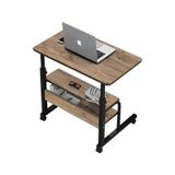 Yükseklik Ayarlı Ve Çift Raflı Laptop Sehpası Ve Çalışma Masası 1 Ceviz