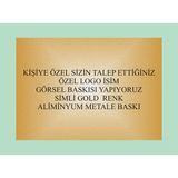 Yüksel 34 Aliminyum Metale Baskı, Kişiye Özel Yazı, Grafik , Görsel Baskısı, Parlak Metale Baskı - 7cmx26cm - Altın