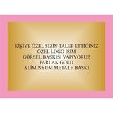 Yüksel 34 Aliminyum Metale Baskı, Kişiye Özel Yazı, Grafik , Görsel Baskısı, Parlak Metale Baskı - Altın - 10cmx10cm