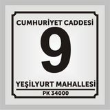 Yüksel 34 Kapı Numarası Daire Numarası 10 x 10 cm - Gümüş