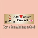 Yüksel 34 Kişiye Özel Kapı İsimliği Alüminyum Parlak Levha 3 cm x 9 cm - 10 - 3 x 9 cm