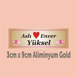 Yüksel 34 Kişiye Özel Kapı İsimliği Alüminyum Parlak Levha 3 cm x 9 cm - 2 - 3 x 9 cm