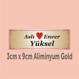 Yüksel 34 Kişiye Özel Kapı İsimliği Alüminyum Parlak Levha 3 cm x 9 cm - 3 x 9 cm