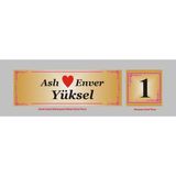 Yüksel 34 Kişiye Özel Kapı Isimliği ve Numara , Simli Gold Aliminyum Levhaya Baskı - model3