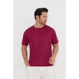 YÜKSEL IŞIK Spor T-shirt Erkek Bordo Renk Baskılı Yuvarlak Yaka