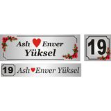 Yüksel Kişiye Özel Isim Yazılı Kapı Isimliği ,kapı Numarası , Posta Kutusu Numara Isimliği - Gümüş - 1