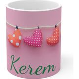 Yüksel Kişiye Özel Isimli Kalpler Ipte Bardak,sevgililer Günü Hediyesi Bardak,resimli Bardak - 1000 Adet - 330 ml - Pembe