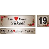 yüksel34 Bronz Renk Kapı İsimliği Kapı Numarası Posta Kutusu İsimliği 3 Lü Set Aliminyum Levha