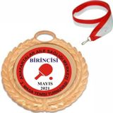 yüksel34 Kişiye Özel Isim Baskılı Masa Tenisi Turnuvası Altın Renkli Madalya