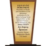 yüksel34 Öğretmen Plaketi Ahşap Mdf Gold Levhaya Baskılı ,Kişiye Özel İsim Baskısı Yapılabilir
