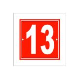 YükselReklam Kırmızı Kapı Numarası 10x10 cm No:13